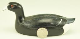 Lot #18 - Miniature carved Coot decoy signed E.C. Gibbs, Jr. Point Harbor, N.C.