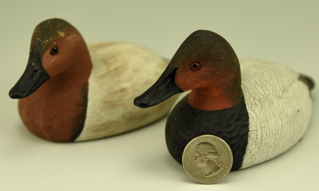 Lot #3 - Pr of miniature resin Canvasbacks hen and drake by Briley Co., Resin Pintail drake and