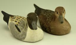 Lot #3 - Pr of miniature resin Canvasbacks hen and drake by Briley Co., Resin Pintail drake and