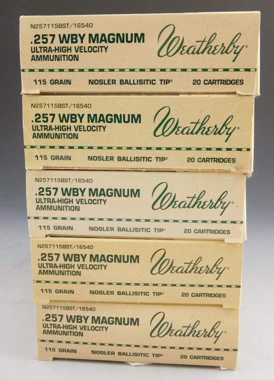 Lot #133 - (100) rounds of weatherby 257 WB MAG, 150 GR, Nosler BT,