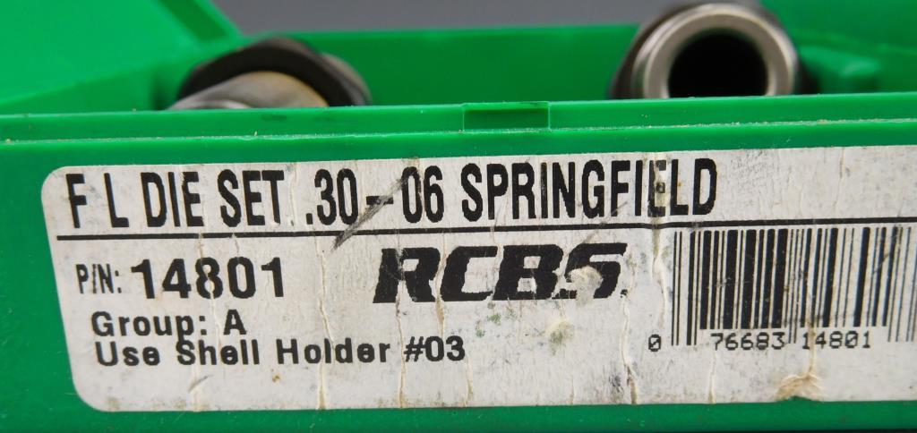 Lot #162 - (3) RCBS Reloading Dies in plastic hardcases: .30-06 Springfield, 7x57mm Mauser,  8mm