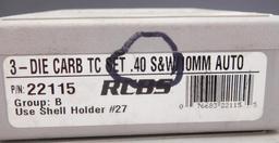 Lot #165 - (2) RCBS Reloading Die Carb Sets: .44Mag/.44Spl and .40 S&W, (1) Lee Carbide