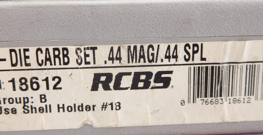Lot #165 - (2) RCBS Reloading Die Carb Sets: .44Mag/.44Spl and .40 S&W, (1) Lee Carbide