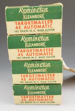 Lot #17 - (4) full boxes of Remington Targetmaster, .45 Auto Wad Cutter, 185 grain