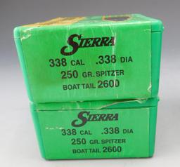 Lot #171 - Lapua Co. box of (100) .338 bullet tips (2) Sierra  .338 250 grain bullet tips  (100