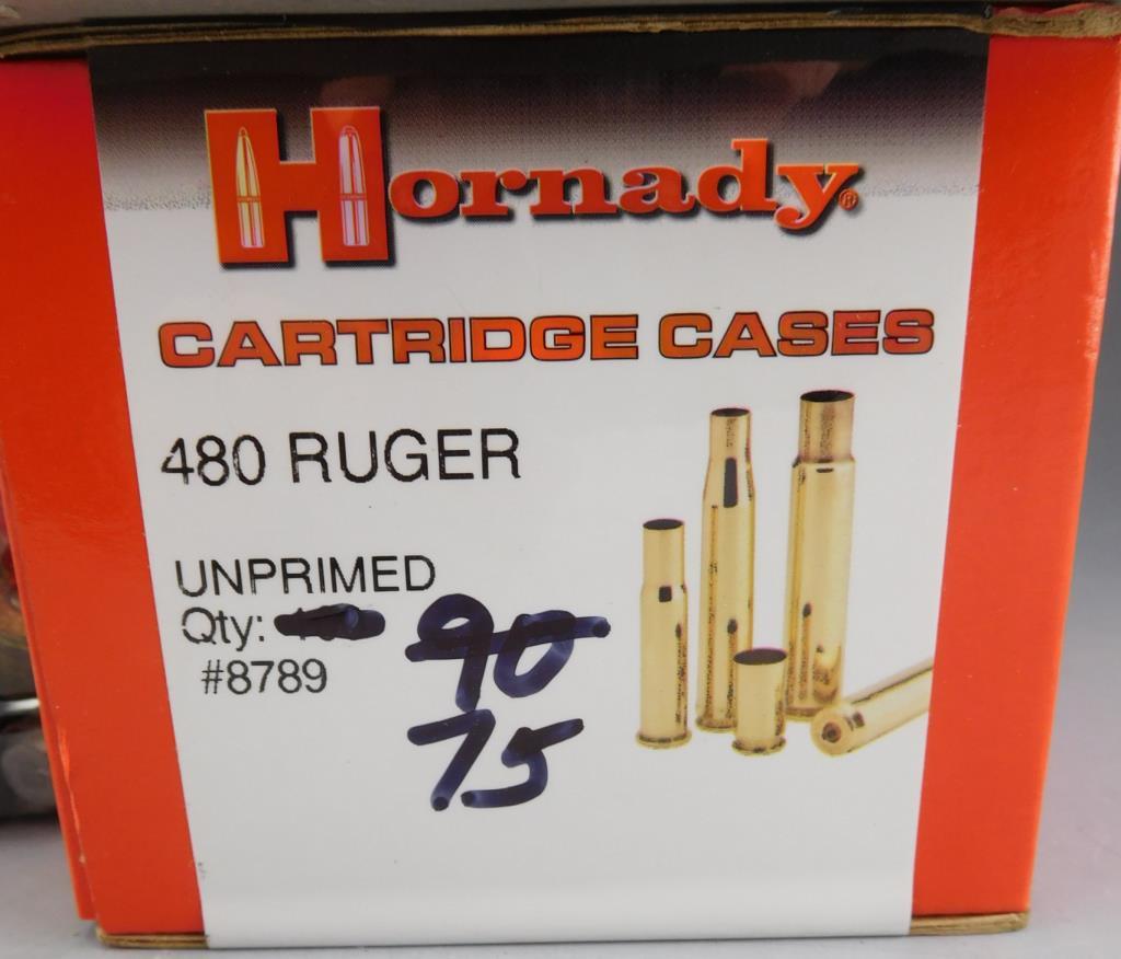 Lot #174 - (1) RCBS 3 Die Carb set .480 Ruger /475 Linebaugh, (1) box of Hornady .480 Ruger  un