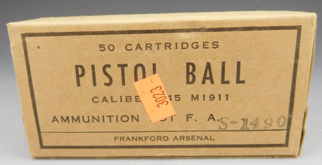Lot #18 - (2) full boxes of Pistol Ball, Caliber .45 M1911 ammunition, from Frankford Arsenal,