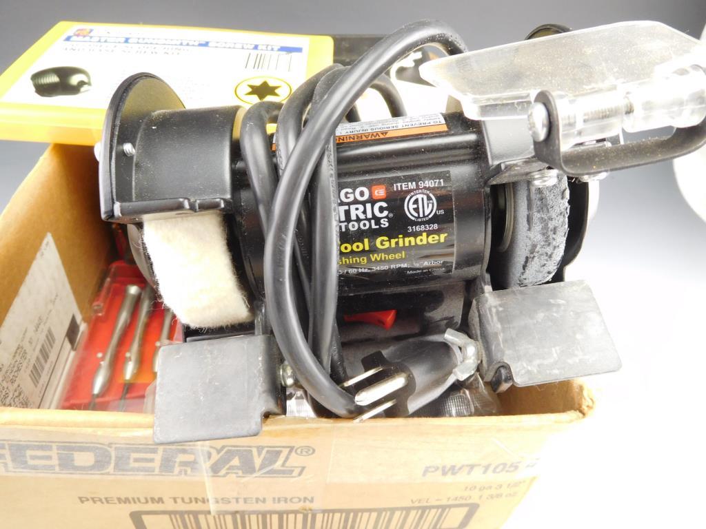 Lot #203 - Chicago Electric Tools mini tool grinder with polishing wheel, (2) Packmayr  Master