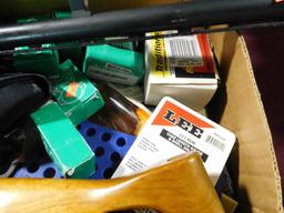 Lot #206 - Gun Parts and Assessories Super Lot: Hopps Rifle Cleaning Kit (new), CVA powder