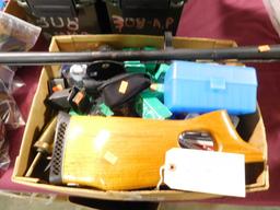 Lot #206 - Gun Parts and Assessories Super Lot: Hopps Rifle Cleaning Kit (new), CVA powder
