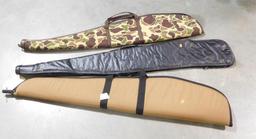 Lot #232 - (3) Soft sided rifle cases by: Allen and Bucheimer (1) Camo, (1) Black, (1) Khaki