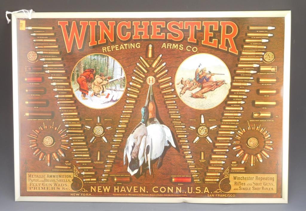 Lot #240 - Winchester Repeating Arms Co. Duck and Bullets Advertising Sign