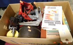 Lot #359 - large lot to include; A Lee reloading Press, 30-30 reloading Dies, a Tumbler and  Re