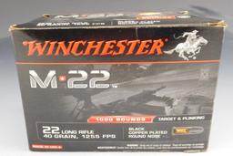 Lot #74 - (1000) rounds of Winchester M22, 22 Long Rifle, 40 GR, Black copper Plated Round  Nose