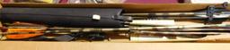 Lot #8 - Bow hunters lot: Sight Master Bow sight in box, Touchmaster right hand mount,  Easton
