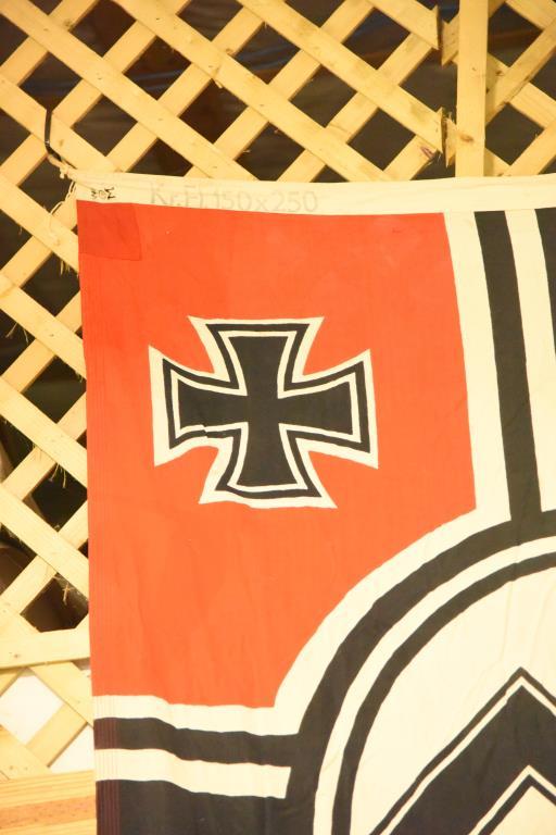 German Nazi battle flag Flag is in good overall condition.  The hoist  of the flag is marked