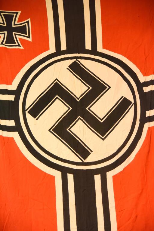 German Nazi battle flag Flag is in good overall condition.  The hoist  of the flag is marked