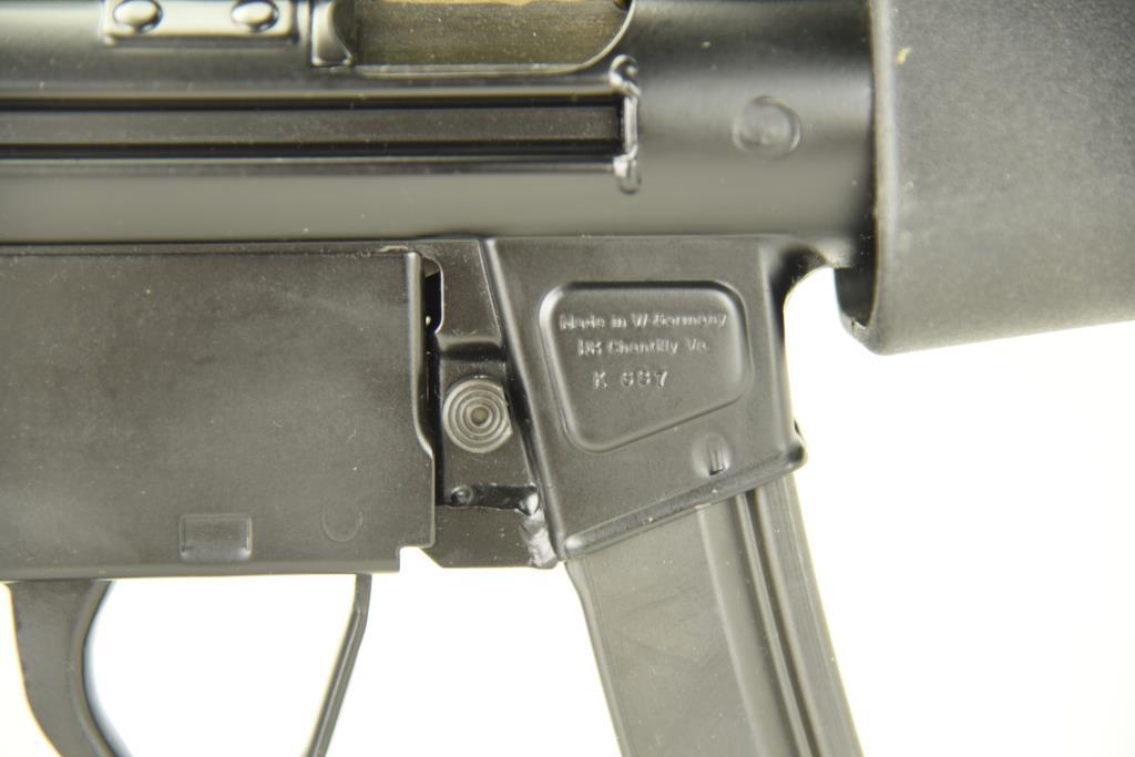 Heckler & Koch MP5 Full Auto Sub Machine gun. SN#: 6461. Reg Sear Serial # K637. Date Code "IF" 1985