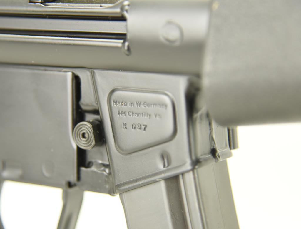 Heckler & Koch MP5 Full Auto Sub Machine gun. SN#: 6461. Reg Sear Serial # K637. Date Code "IF" 1985