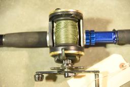 Lot #3 - Diawa Sealine SL30SH level wind combo, Vintage JC Higgins rod and reel combo, vintage