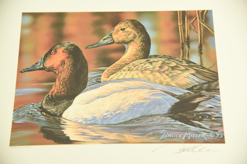 Lot #45 - (3) Duck stamp prints: 1993-1994 Federal Duck Stamp print of Canvasbacks by Bruce