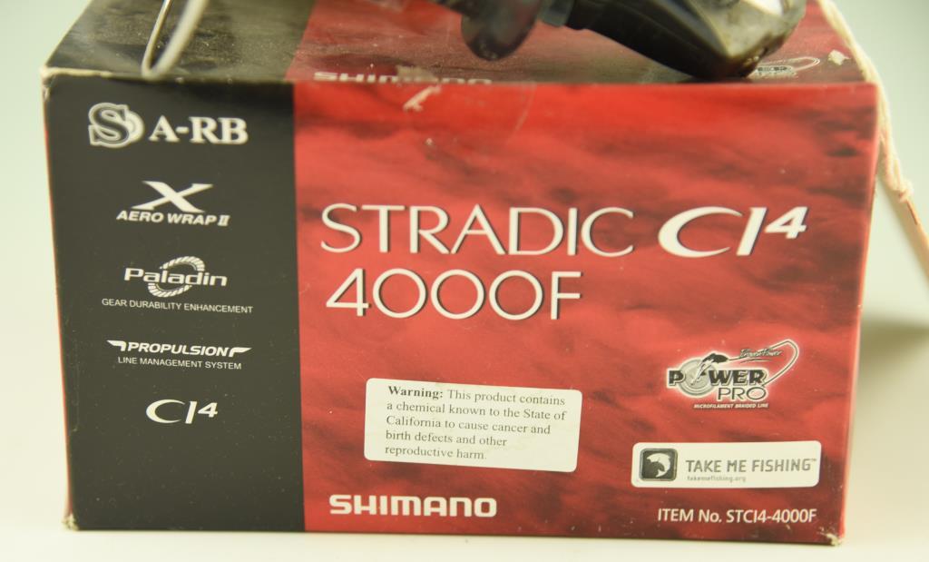 Lot #9 - Shimano Stradic C14 4000F Saltwater spinning reel in original box with extra spool