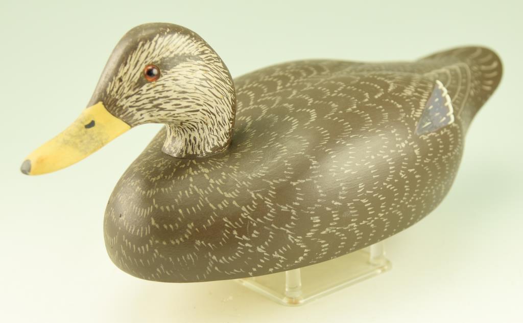 Lot #154 - Pair of Charles Birdsall Wildfowler Decoys 1975 Black ducks signed and dated on