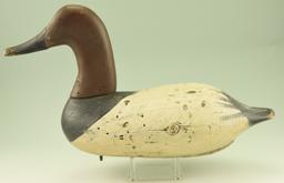 Lot #174 - Upper Bay High Head Canvasback drake old working repaint excessive gunning wear to