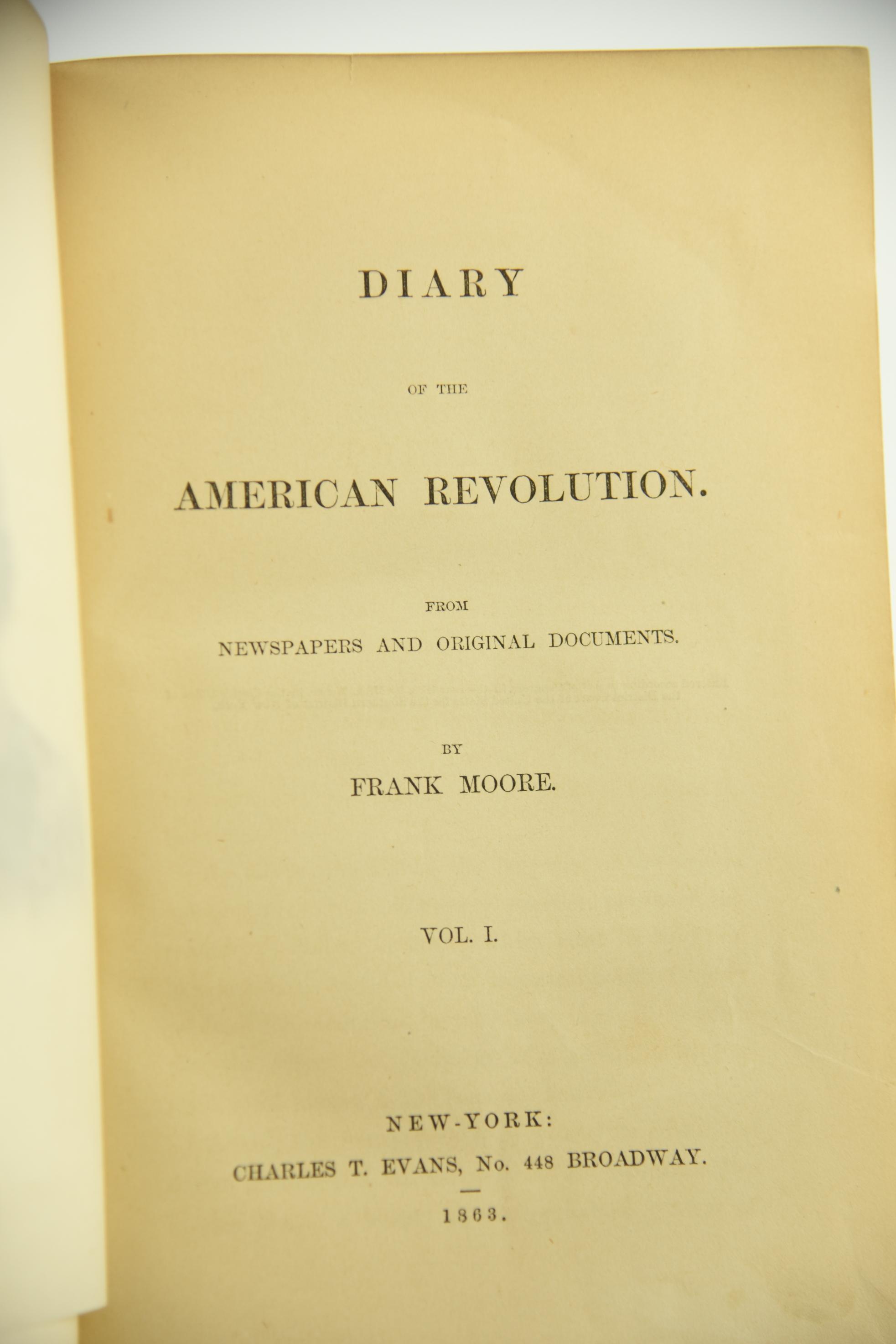 Lot #656 - (4) Military Books to Include: “Diary of the American Revolution” From Newspapers &