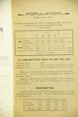 Lot #658 - “Salisbury City Directory and Commercial Guide – 1907. Compiled and Edited by George