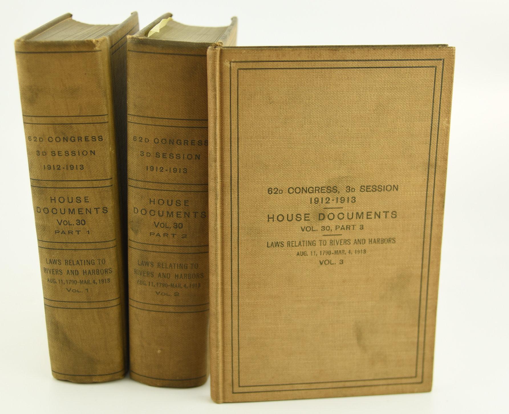 Lot #664 - 3 Volume Set: “62nd Congress, 3rd Session: 1912-1913. House Documents Vol. 30 Parts