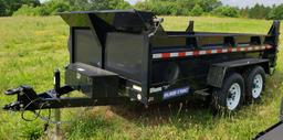 Lot #13-2016 Novae Co Sure Trac Mdl ST8212DD-B-120 (12' Long x 6'9" Wide) Dual Axle Dump Trailer