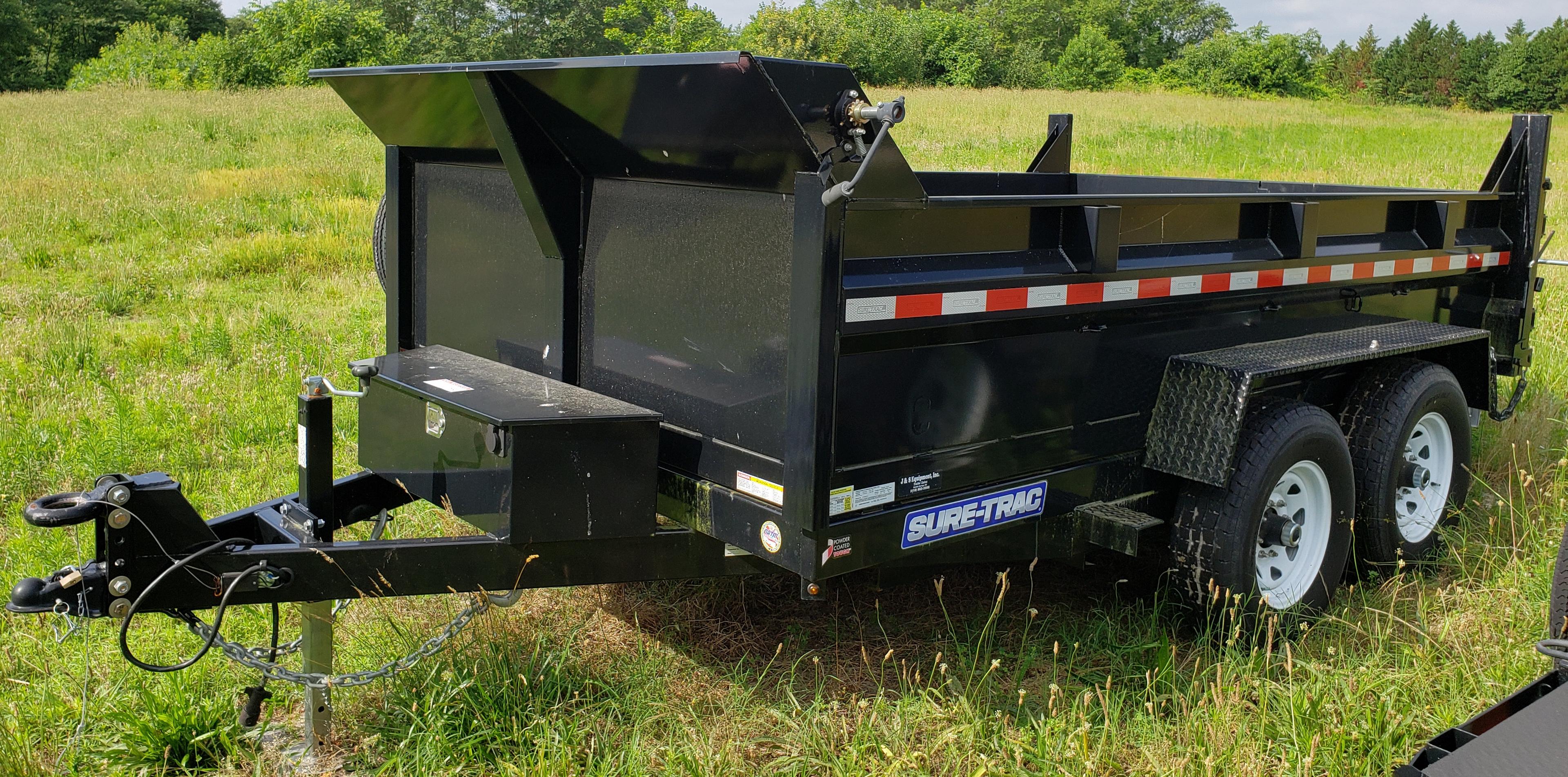 Lot #13-2016 Novae Co Sure Trac Mdl ST8212DD-B-120 (12' Long x 6'9" Wide) Dual Axle Dump Trailer