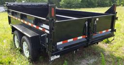 Lot #13-2016 Novae Co Sure Trac Mdl ST8212DD-B-120 (12' Long x 6'9" Wide) Dual Axle Dump Trailer