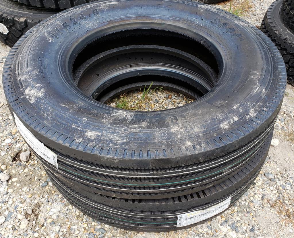 2 New Turnpike 11R 24.5 S600+ All Steel Radial Unmounted Truck tires. Standard 8.25" Rim.