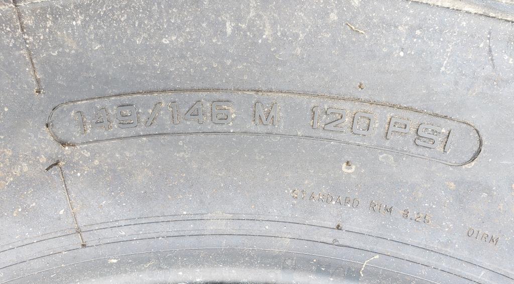 4 New Triangle 11R 24.5 Radial Unmounted Truck tires. Marked 149/146M120 PSI. Standard 8.25" Rim.