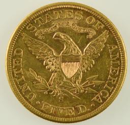 Lot #15 - 1885-S $5 Half Eagle Gold Coin