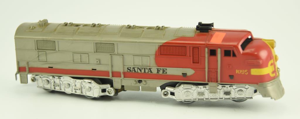 Lot #1 - Marx Sante Fe Model 1095 “O” gauge engine and Dummy A car