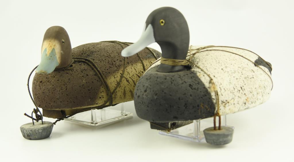 Lot #300 -  (2) Dozen Cork Body Bluebill decoys to include sixteen Drakes and eight hens all