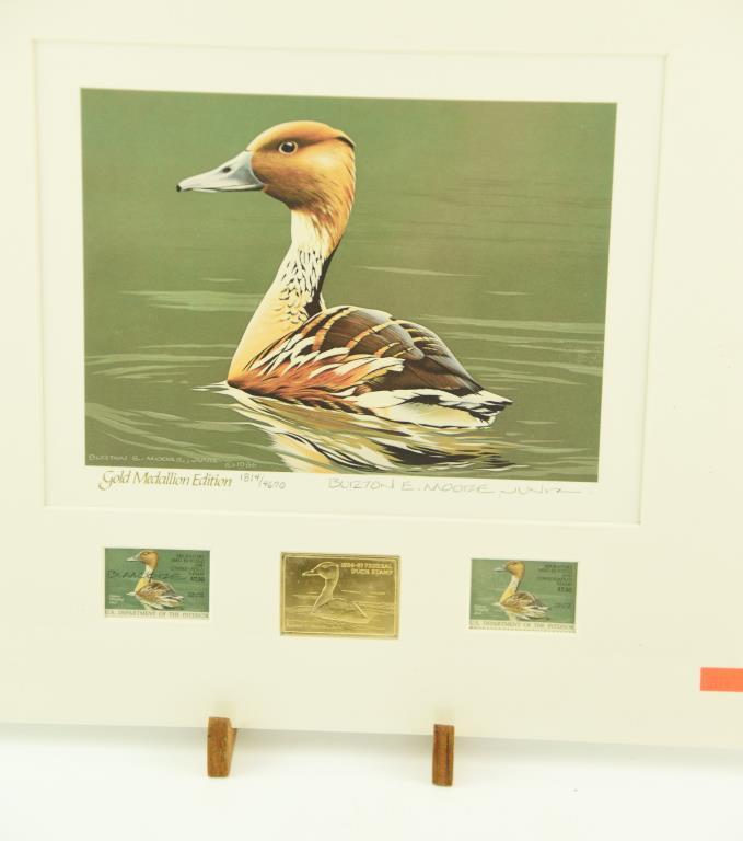 Lot #303 - (3) Duck stamp prints: (2) 1986-87 Federal Duck stamp print by Burton Moore Gold Medal