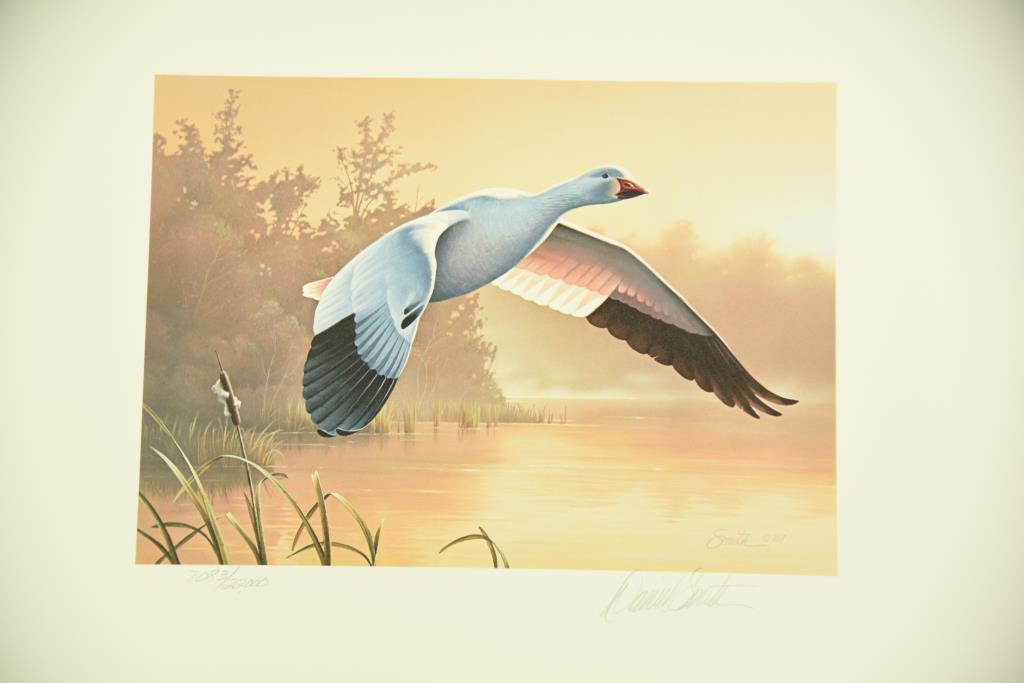 Lot #306 - 1989 Louisiana Migratory Waterfowl stamp print, (4) 1988-89 Federal Duck Stamp print