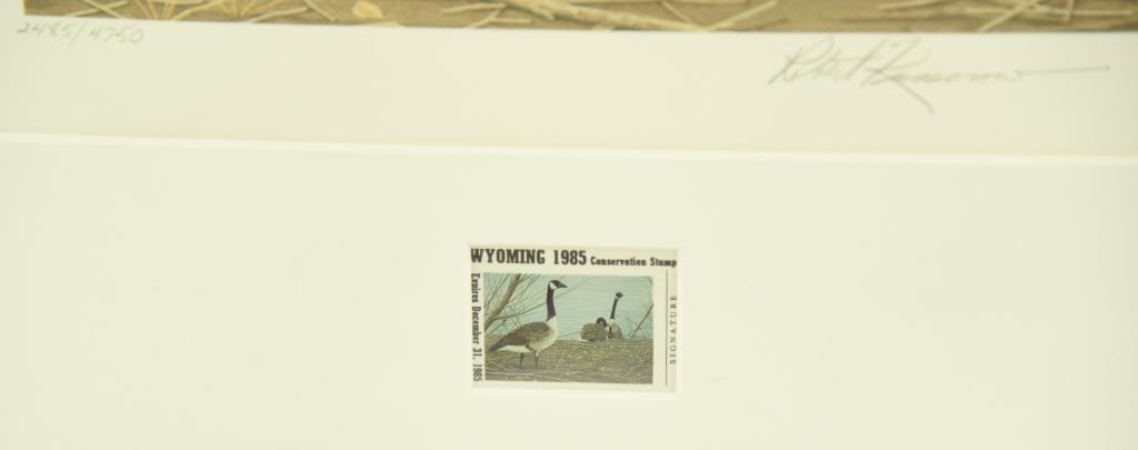 Lot #307 - 1984 First of State Oregon Wildfowl Stamp Print, First of State 1985 Wyoming Stamp