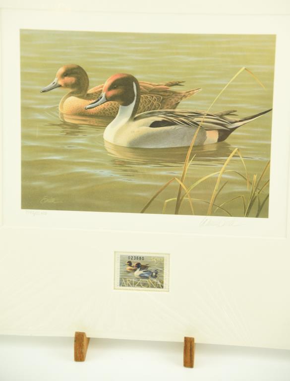 Lot #307 - 1984 First of State Oregon Wildfowl Stamp Print, First of State 1985 Wyoming Stamp