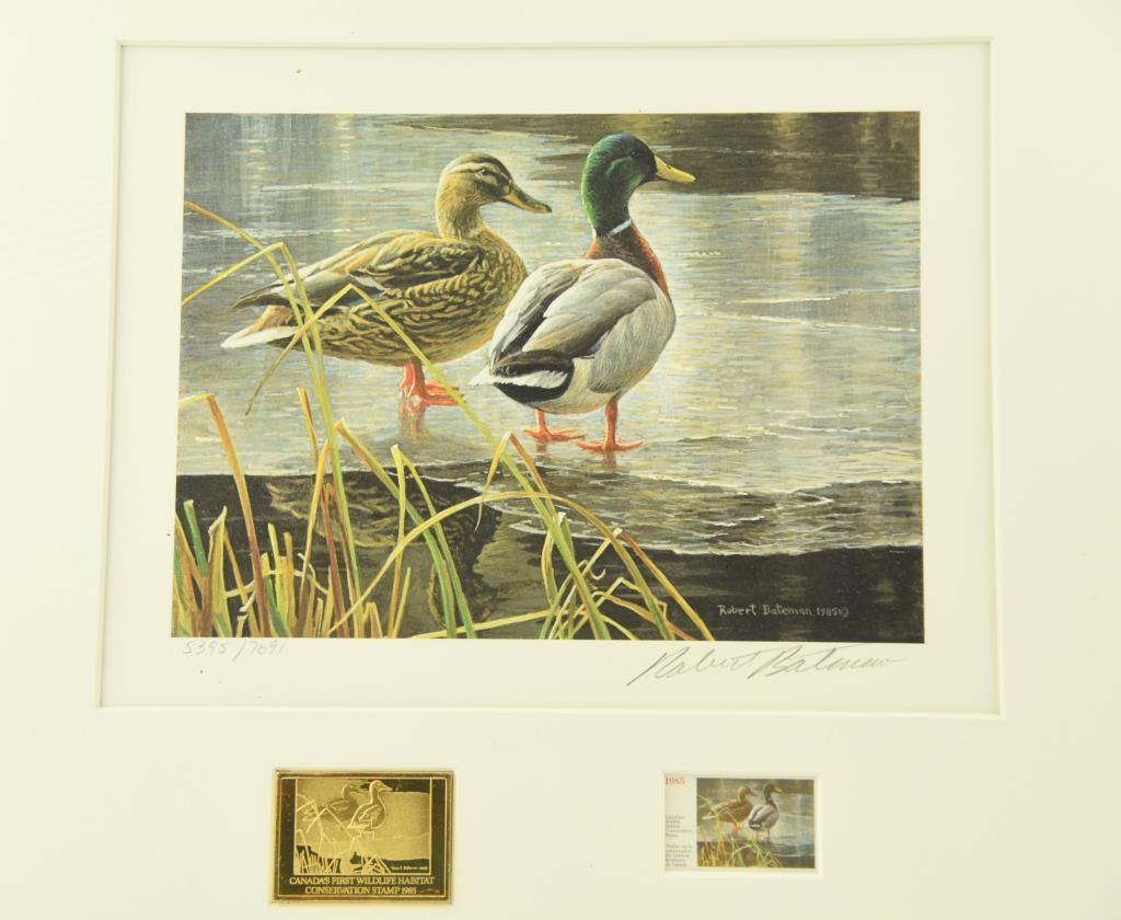 Lot #311 - 1985 Canada First of State Wildlife Habitat Stamp print by Robert Bateman, First of