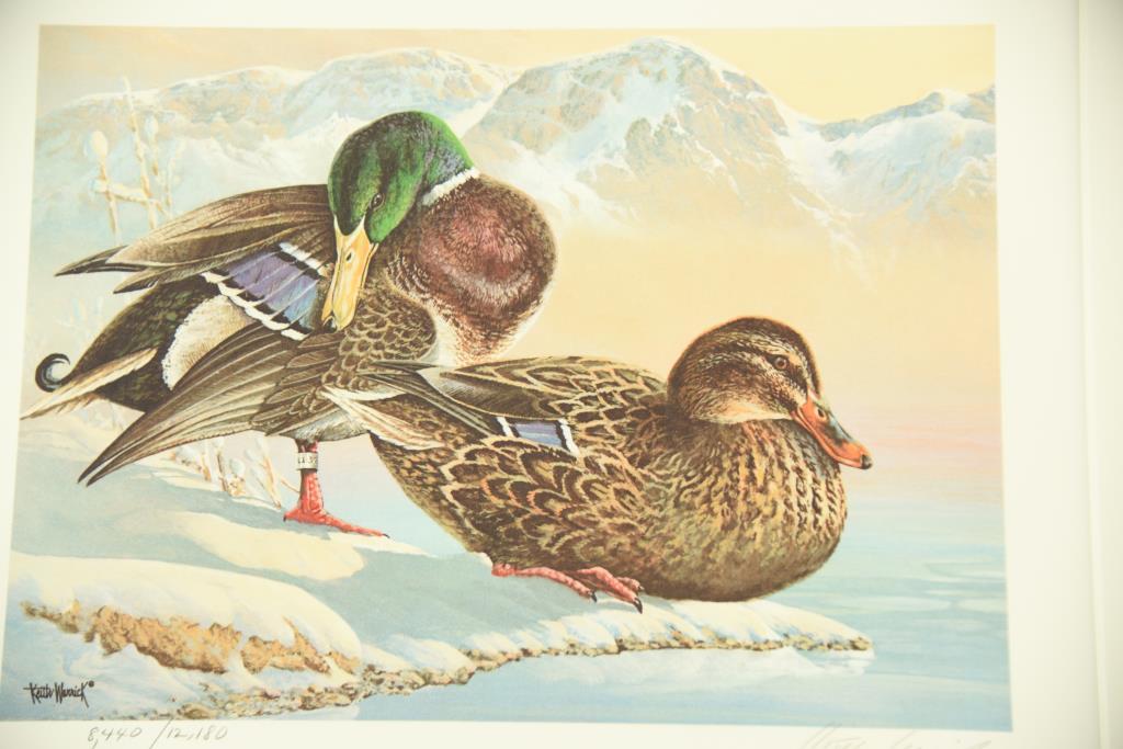 Lot #318 - 1986 Washington Waterfowl Stamp print by Keith Warnick, (2) Utah 1986 Migratory