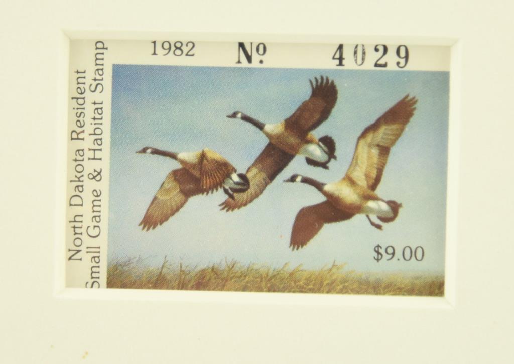 Lot #321 - 1983 New Hampshire Duck Stamp print by Richard Plasschaert, 1982 North Dakota Duck