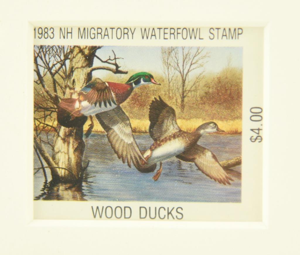 Lot #321 - 1983 New Hampshire Duck Stamp print by Richard Plasschaert, 1982 North Dakota Duck