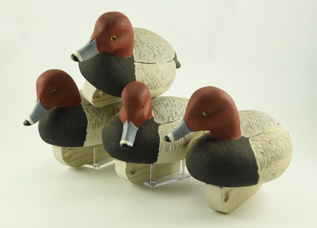 Lot #322 - (4) R. Taylor Cork body Redhead decoys (excellent condition)