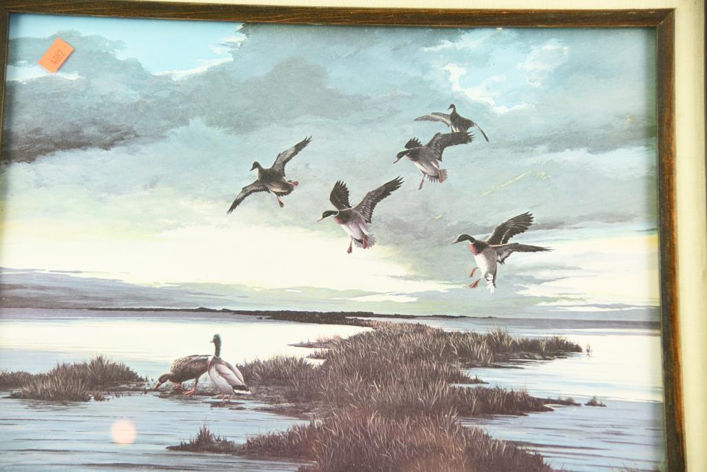 Lot #329 - (3) Framed prints of Geese and Mallards by A.J. Rudisill