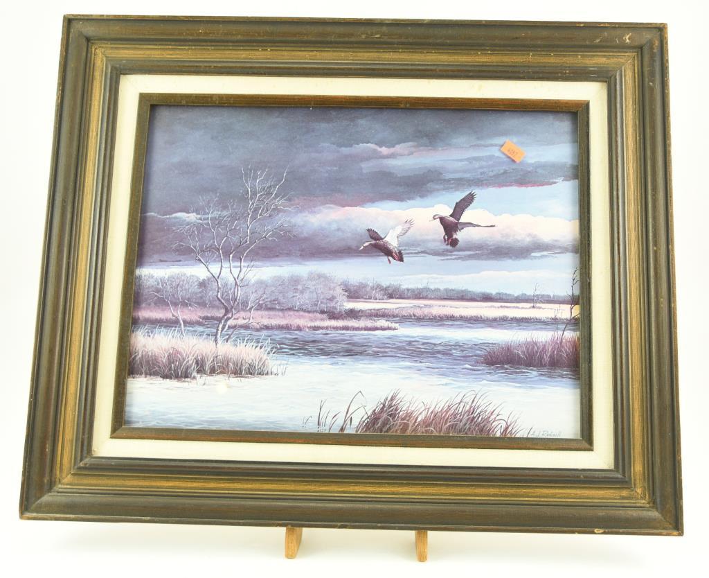 Lot #329 - (3) Framed prints of Geese and Mallards by A.J. Rudisill